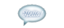 Speech bubble with the word Hello