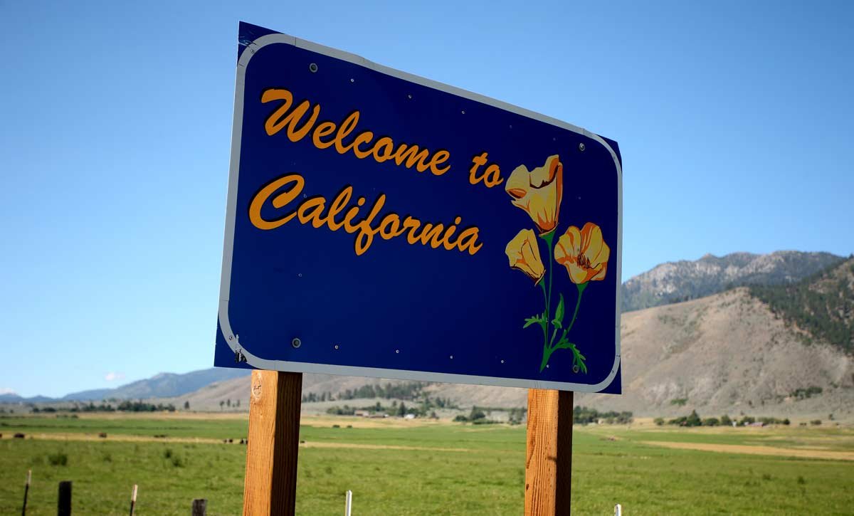 Welcome to California highway sign