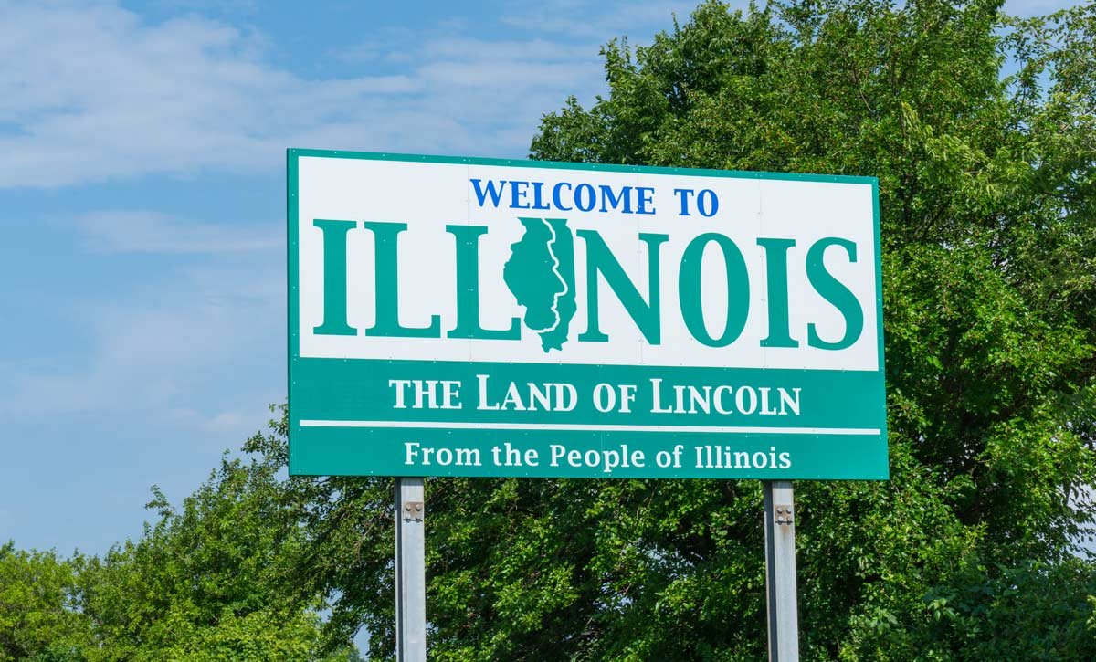 Welcome to Illinois highway sign