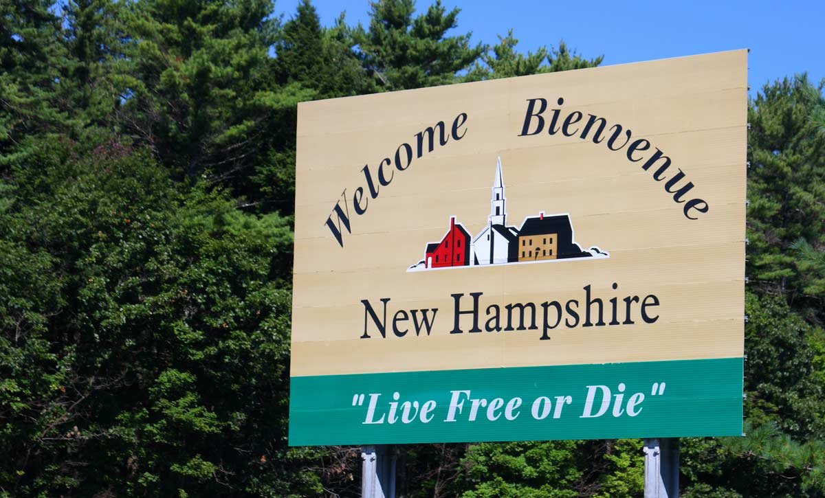 Welcome to New Hampshire highway sign