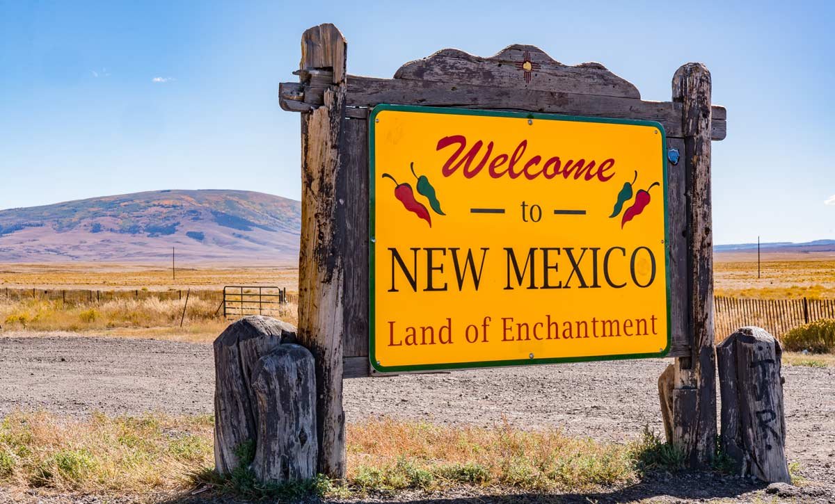 Welcome to New Mexico highway sign