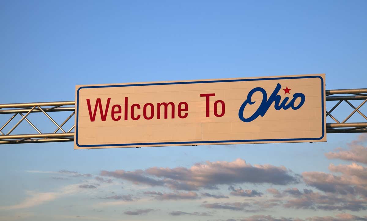 Welcome to Ohio road sign