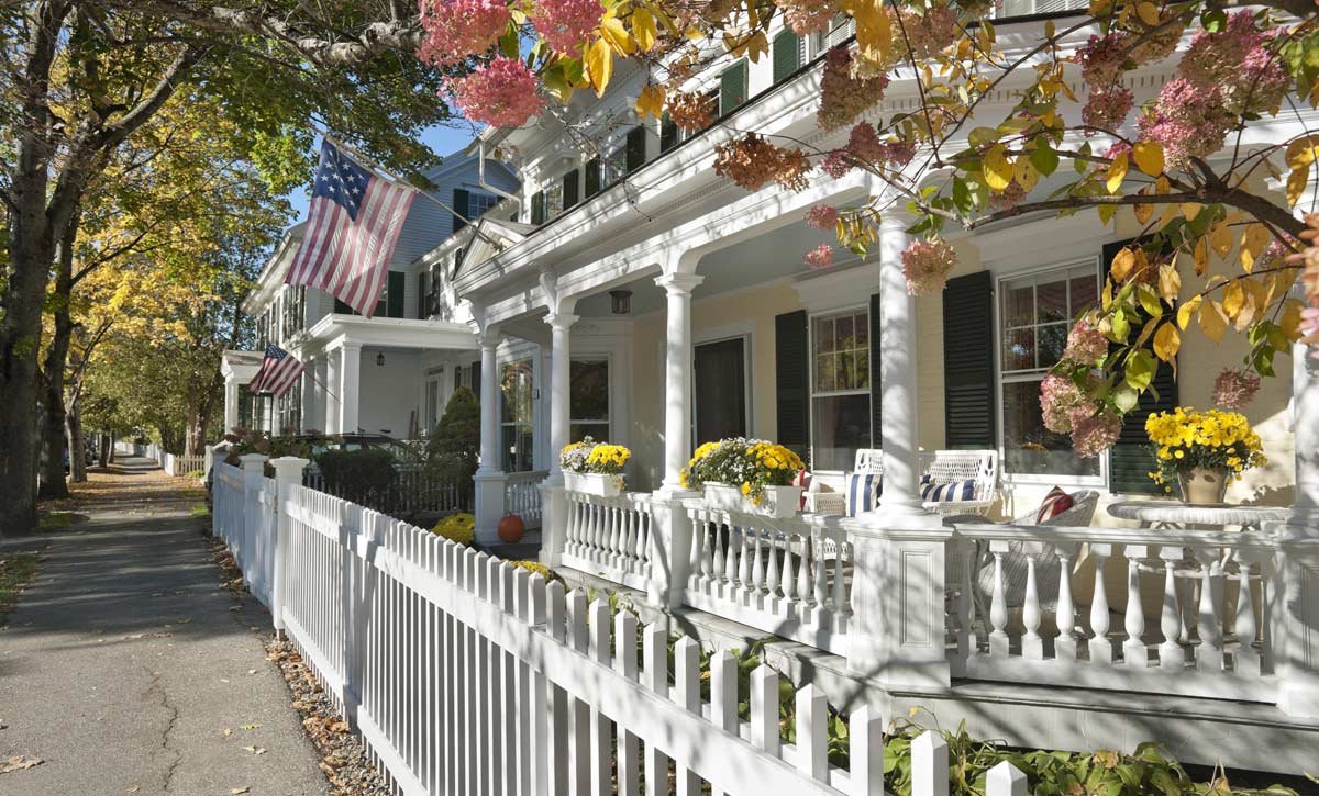 Small town America street scene